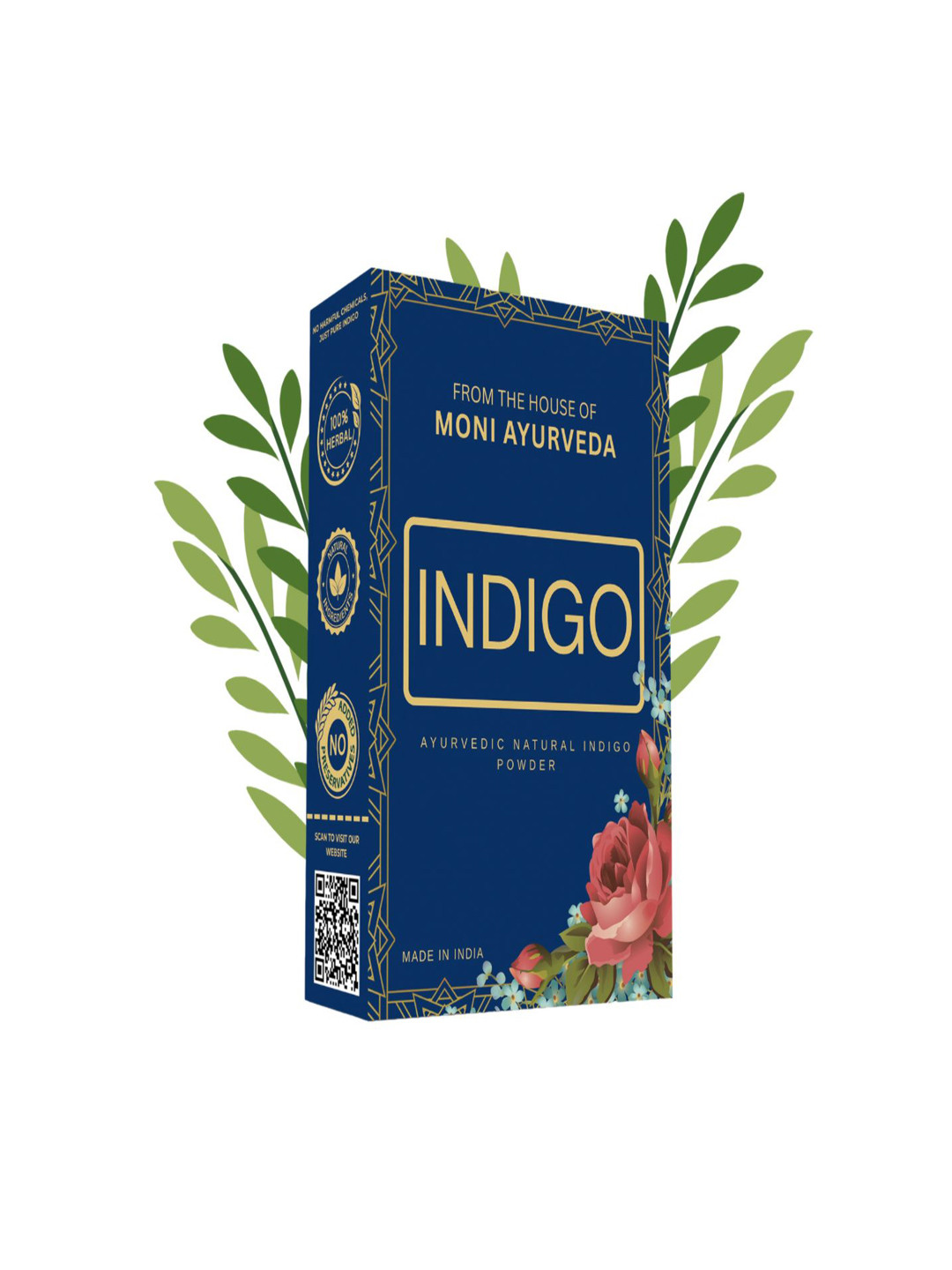 Moni Ayurveda Indigo Powder For Black & Healthy Hair - 200 g