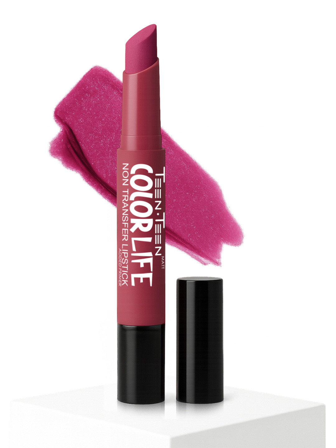 TEEN TEEN COSMETICS Color Life Long Lasting Matte Lipstick & Primer- 2g- Pink-Berry - 05