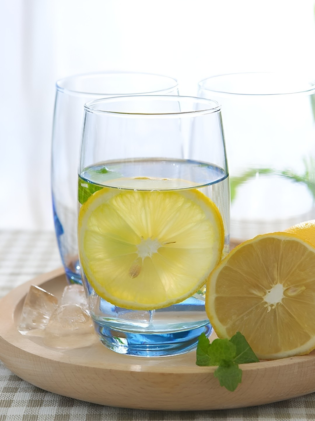 Inovique Enterprises Blue 6 Pieces Dishwasher & Microwave Safe Water Glasses 390 ml