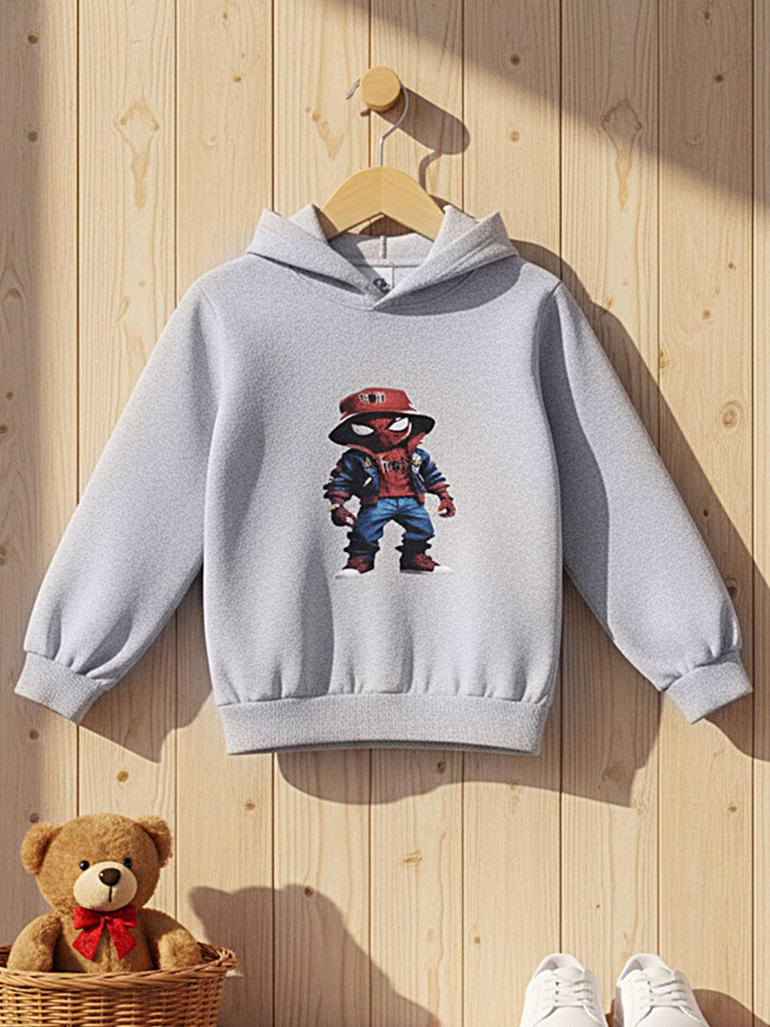Cutiekins Boys Spider-Man Printed Hooded Long Sleeves Pullover Sweatshirt