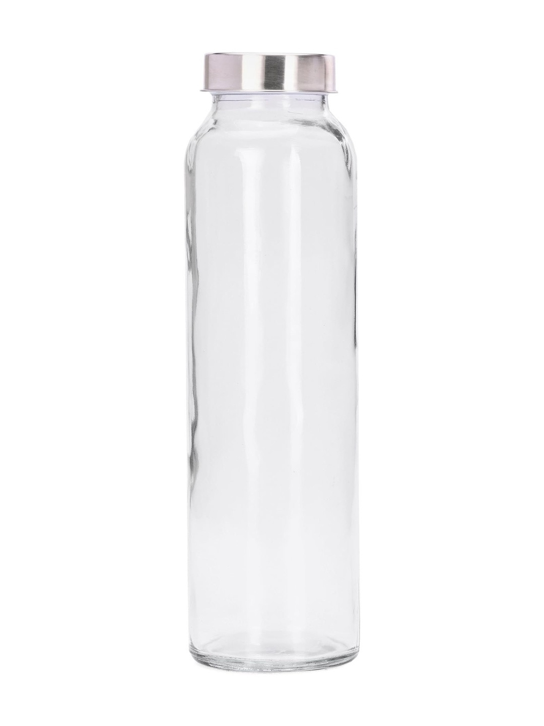 1ST TIME Transparent & Steel Glass Freezer Safe Water Bottle 850ml