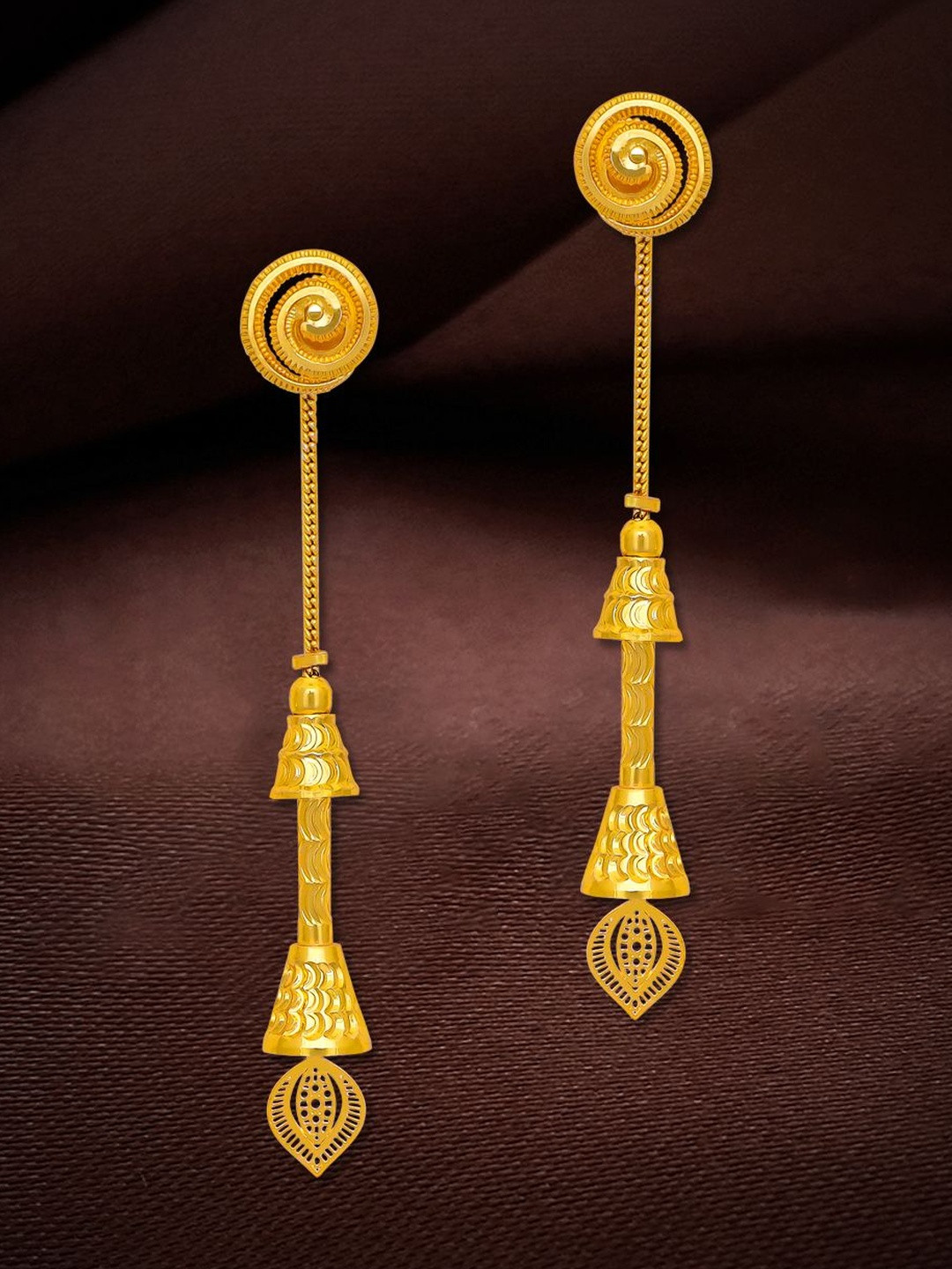 Raj And Deb Gold-Plated Circular Shaped Drop Earrings