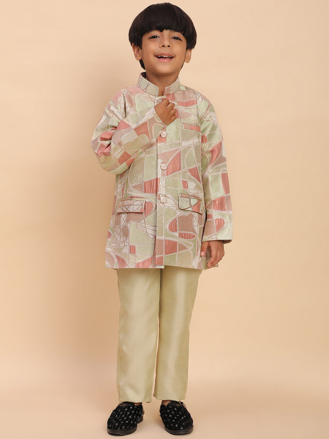 Pro-Ethic STYLE DEVELOPER Boys Self Designed Regular Fit Jodhpuri Suit