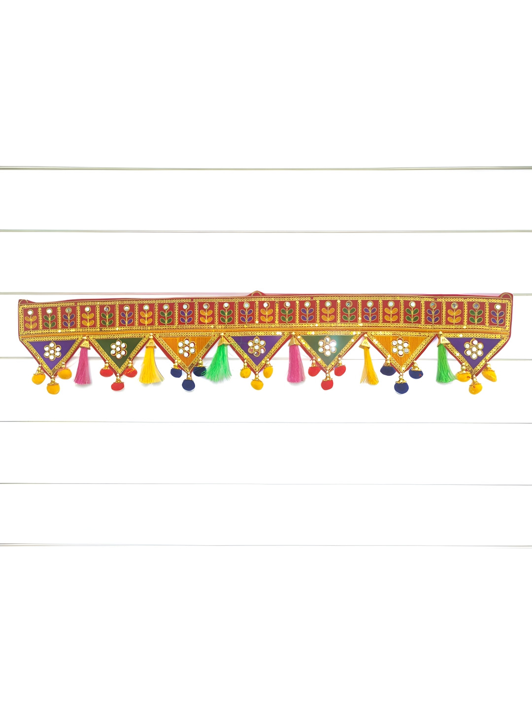 MISHAV Red & Blue Handcrafted Embroidered Traditional Toran