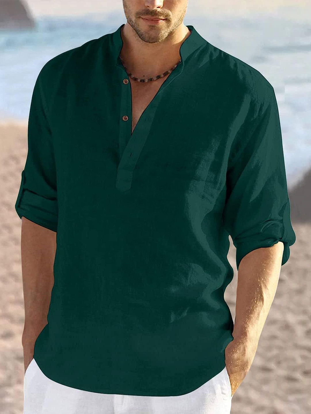 AMRIT TOP WEAR Men Mandarin Collar Long Sleeves Kurta