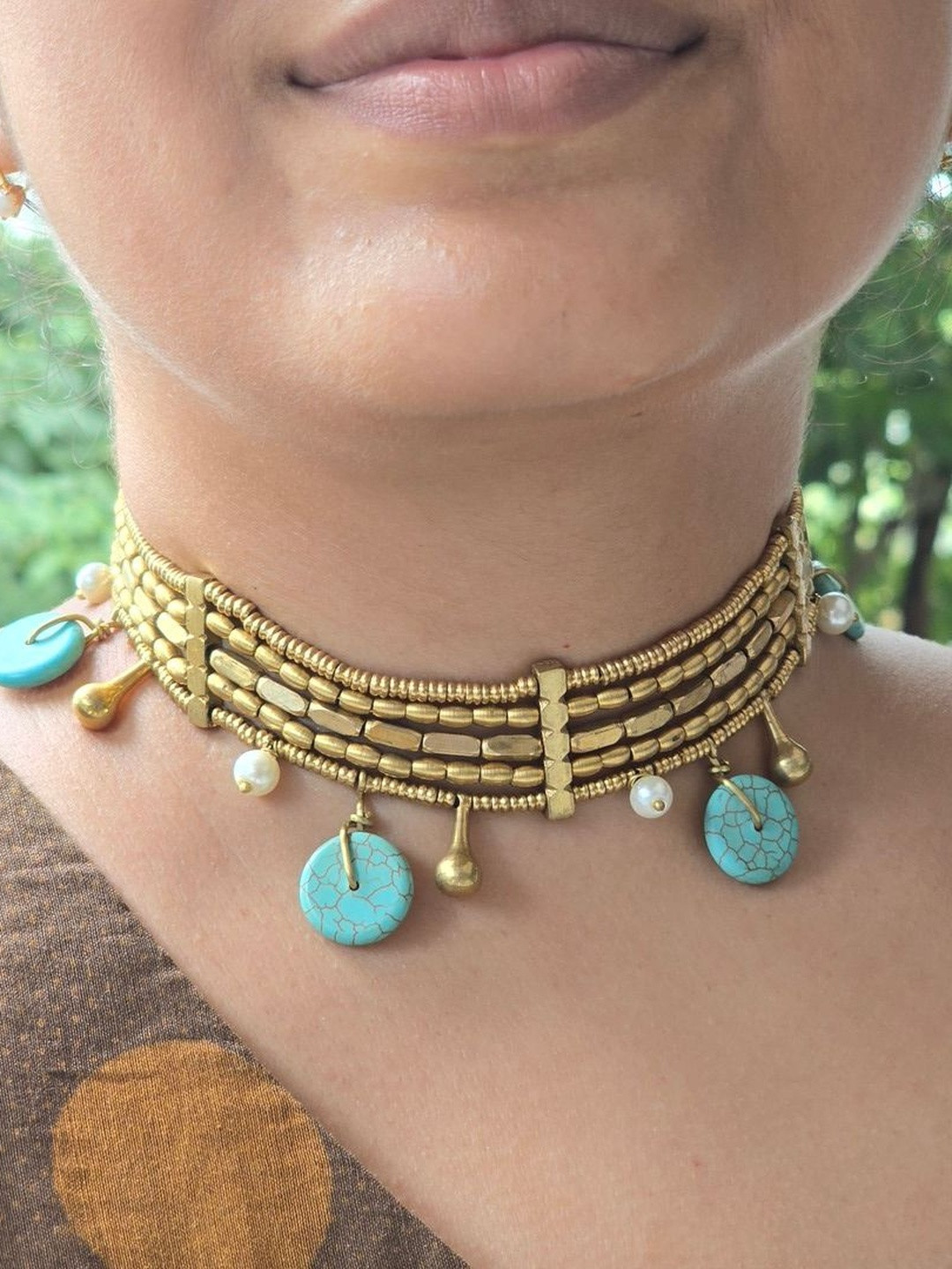 Studio Anviksha Turquoise Charm Choker Necklace