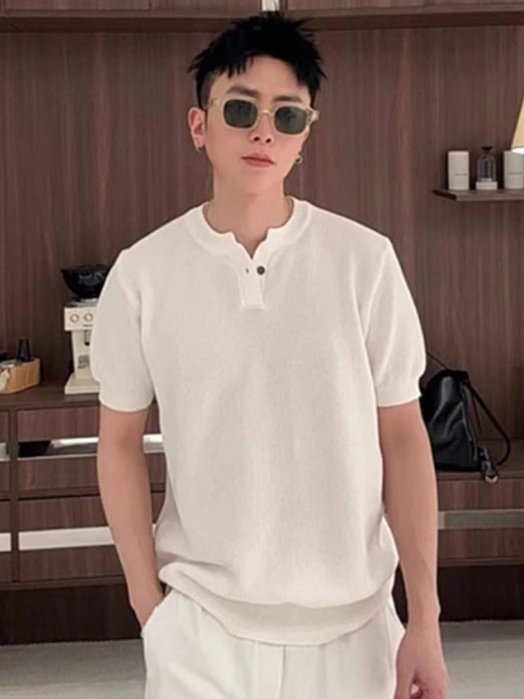 StyleCast Men Henley Neck Trendy T-shirt