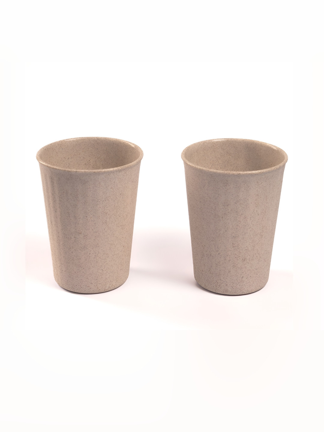 IRIDA NATURALS Beige 2 Pieces Rice Husk Dishwasher and Microwave Safe Cups 335ml