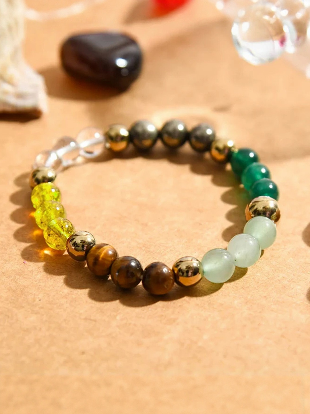 SENROAR  Fabric Crystals Elasticated Bracelet