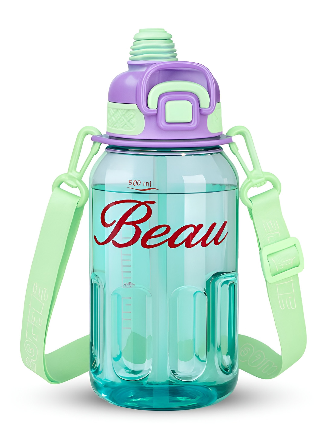 SAGEWARE Green & Purple Typography Printed Fridge Safe Sipper-1500 ML