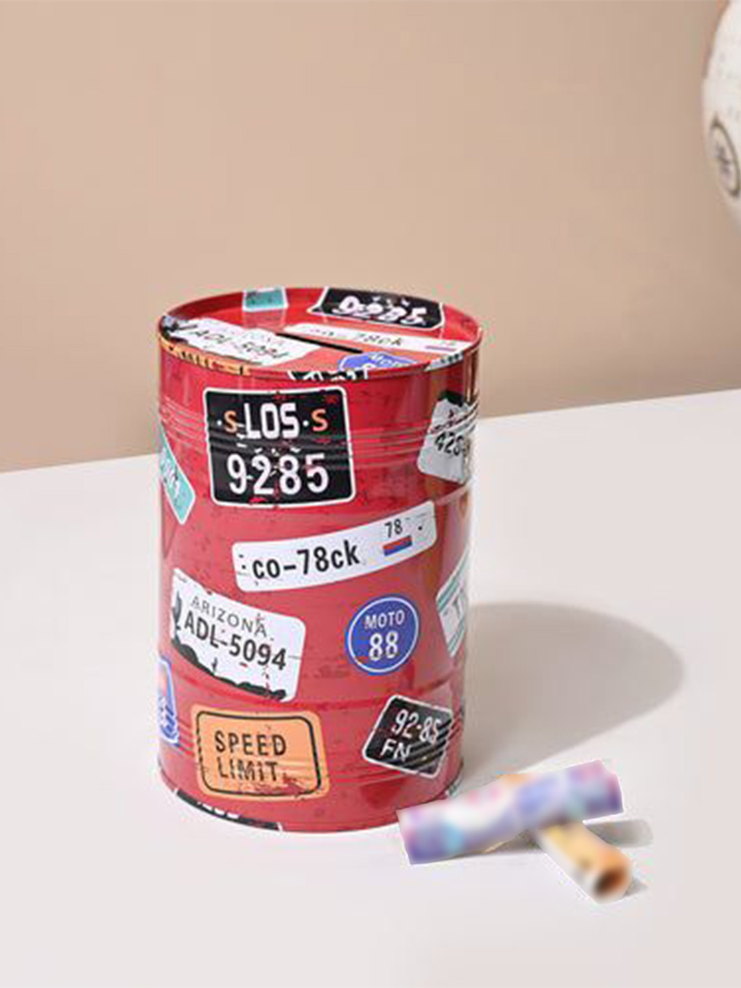 MARKET99 Red & Black Printed Money Bank With Quote Pattern