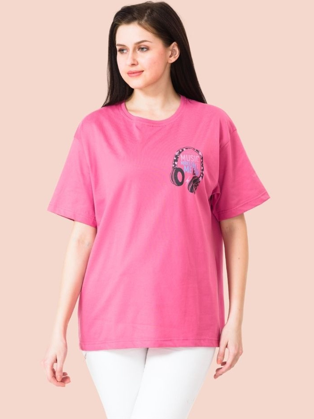 Lango Oversized Graphic Printed Round Neck Pure Cotton T-shirt