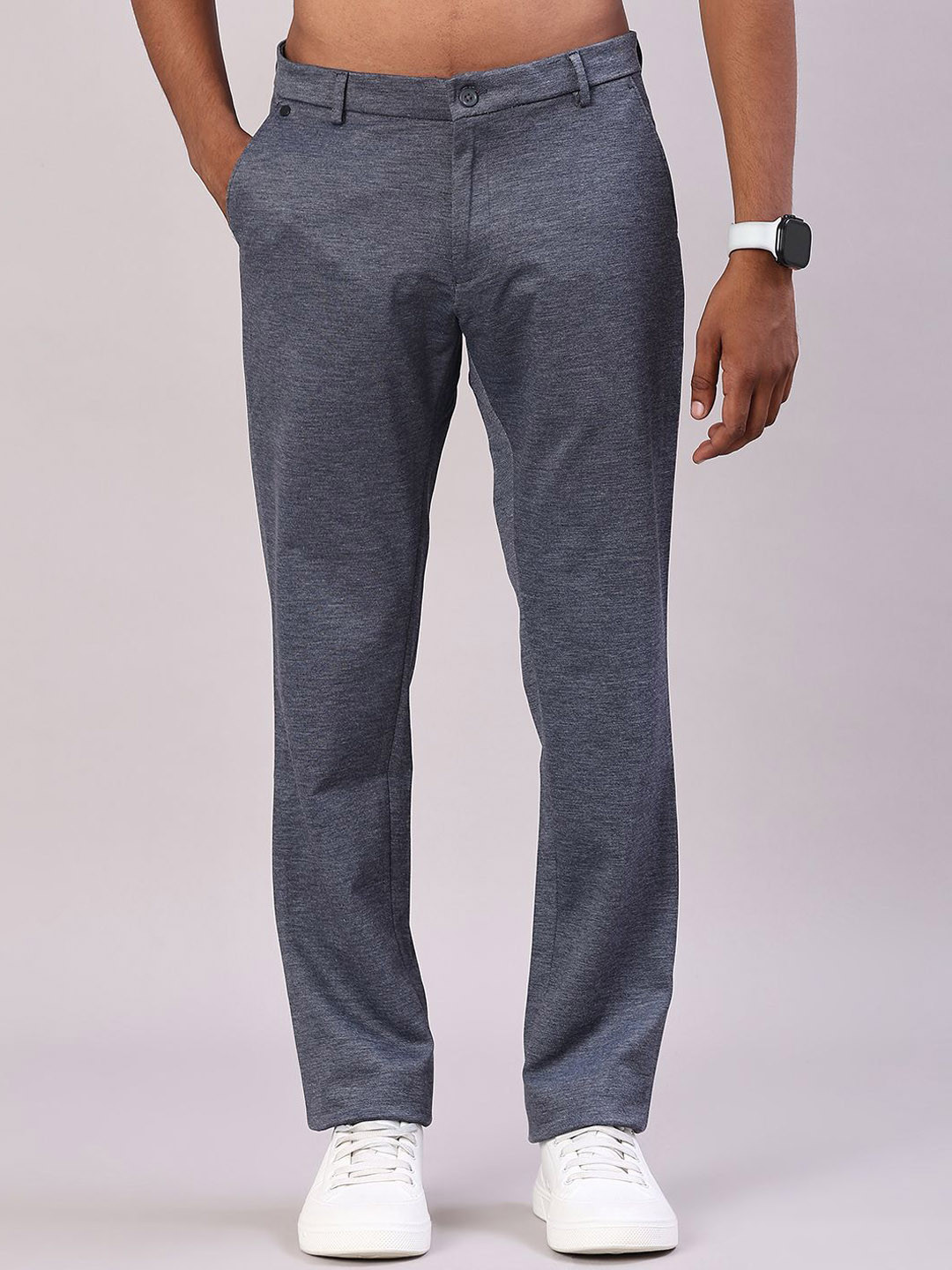 V-Mart Men Solid Slim Fit Mid-Rise Button Closure Chinos Trousers