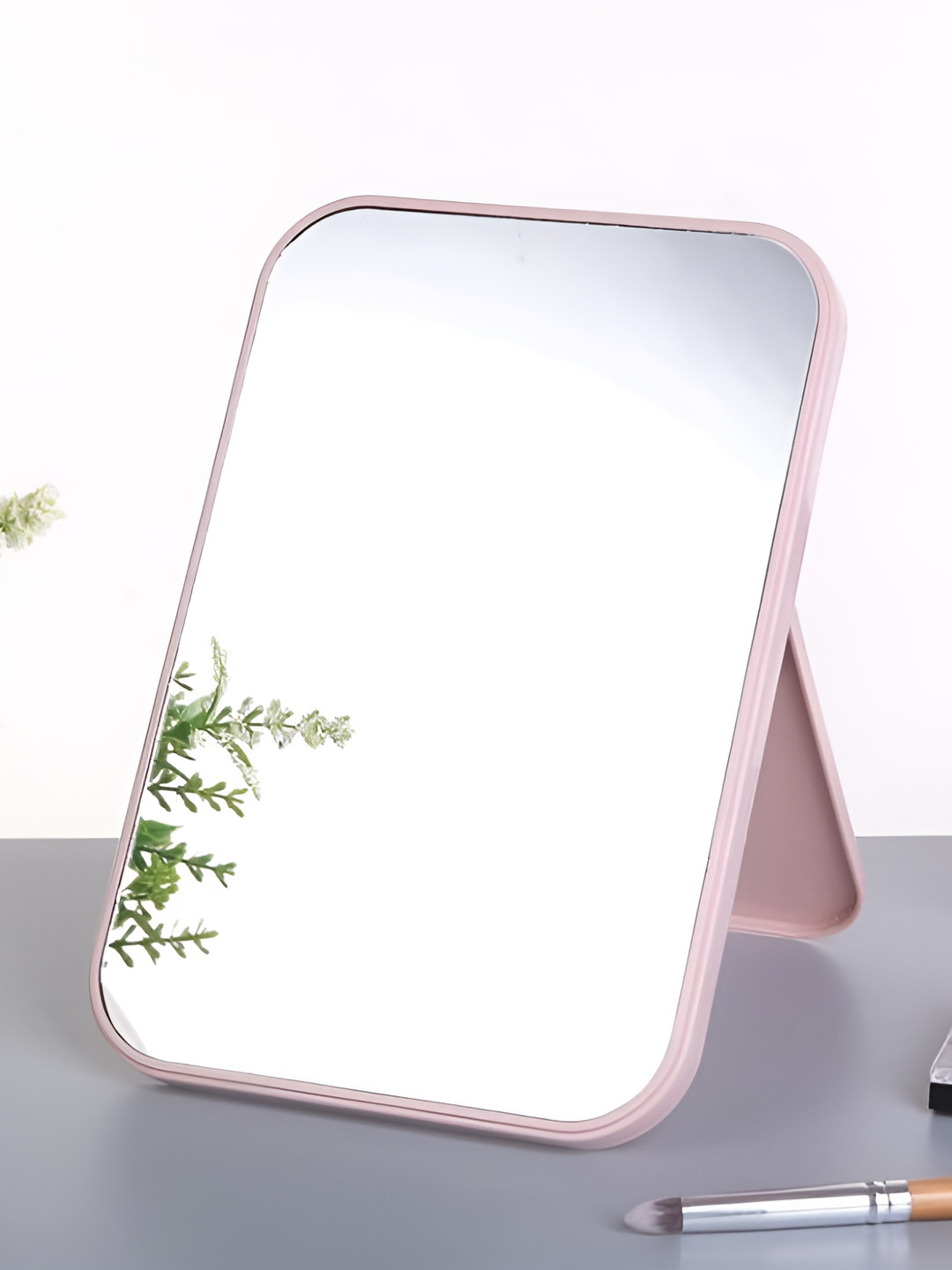 DHRUSIMI Pink Makeup Table Top Mirror