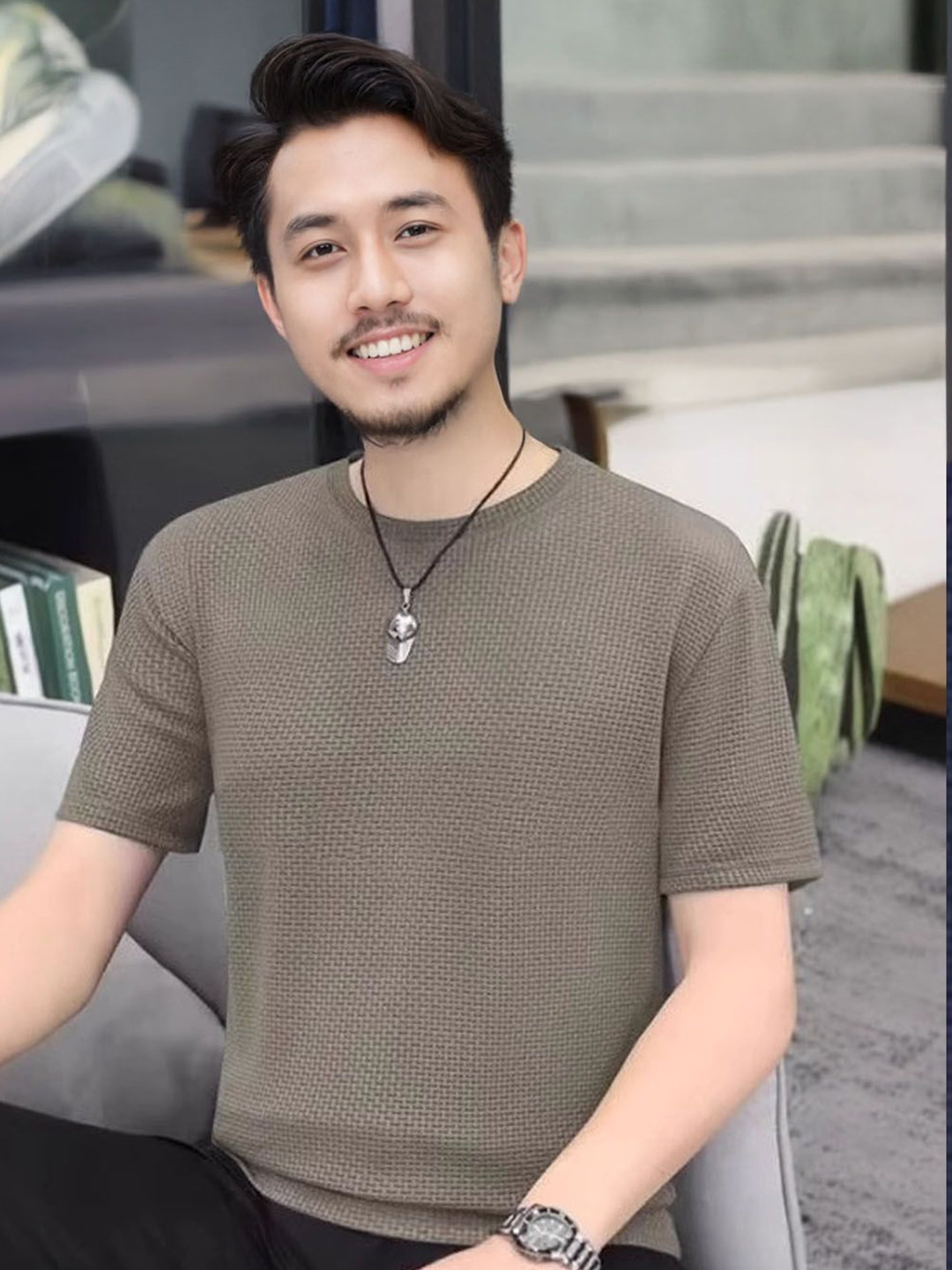 StyleCast Men Self Design Trendy T-shirt