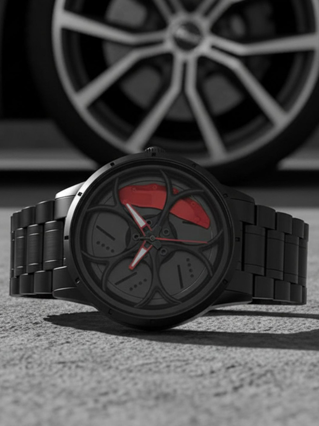 ON TIME OCTUS Men Dial & Stainless Steel Textured Straps Analogue Watch MN-252 RED