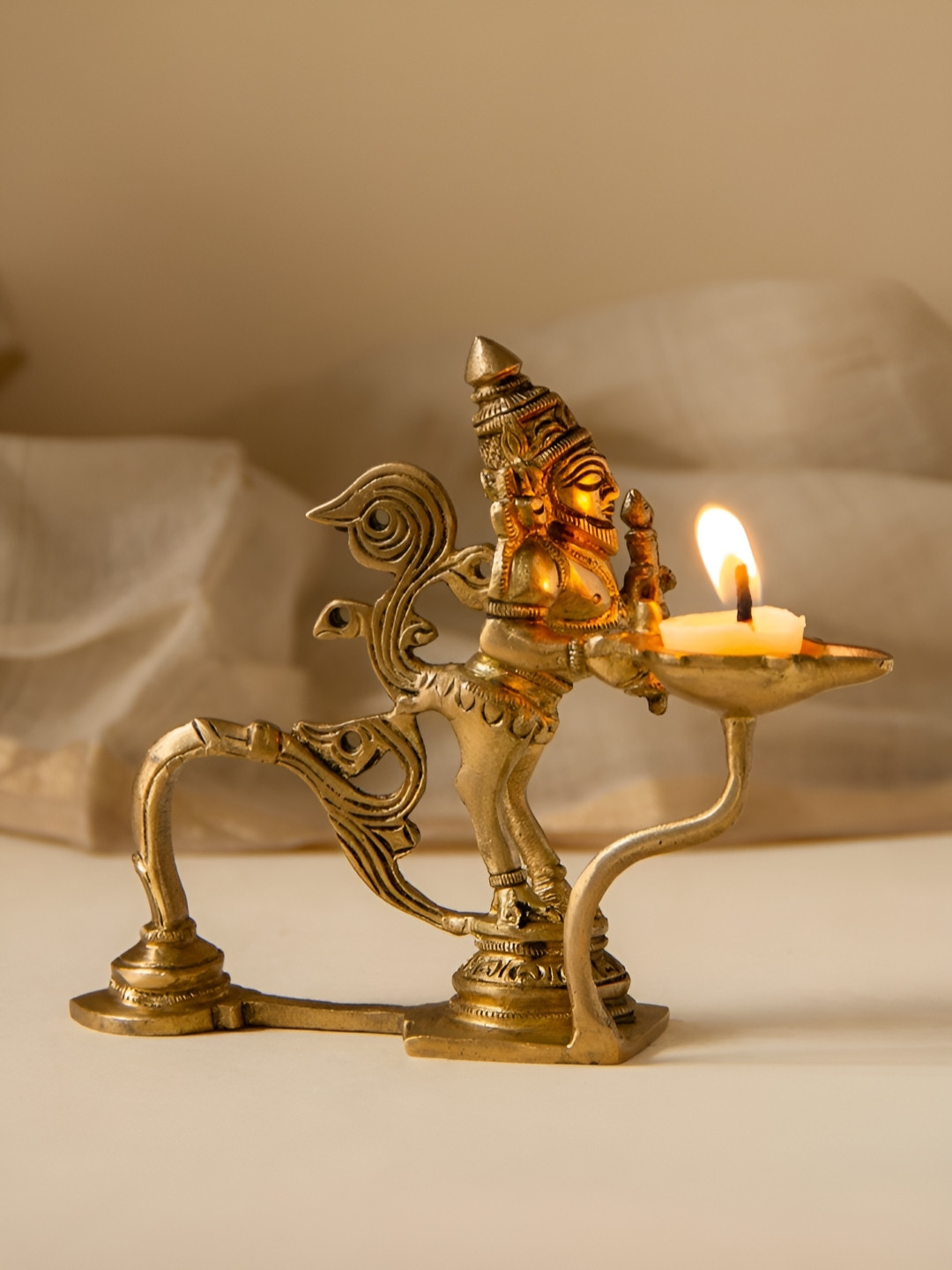 Imli Street Yellow And Black Textured Brahma Aarti Diya