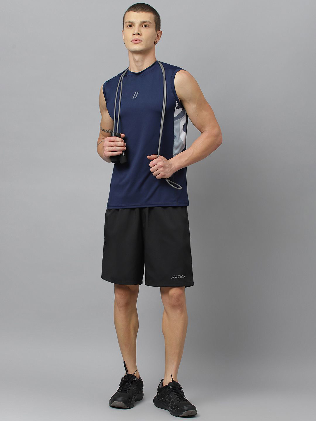 ATICX Men Mid-Rise Rapid-Dry Training or Gym Sports Shorts