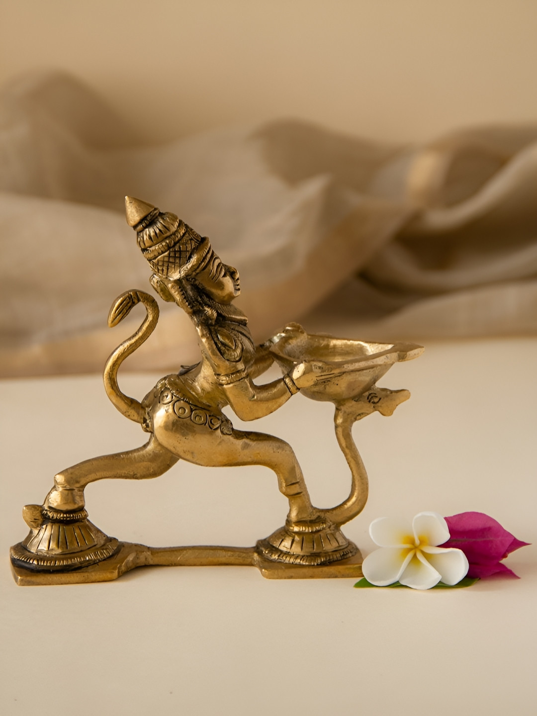 Imli Street Yellow And Black Textured Hanuman Aarti Diya