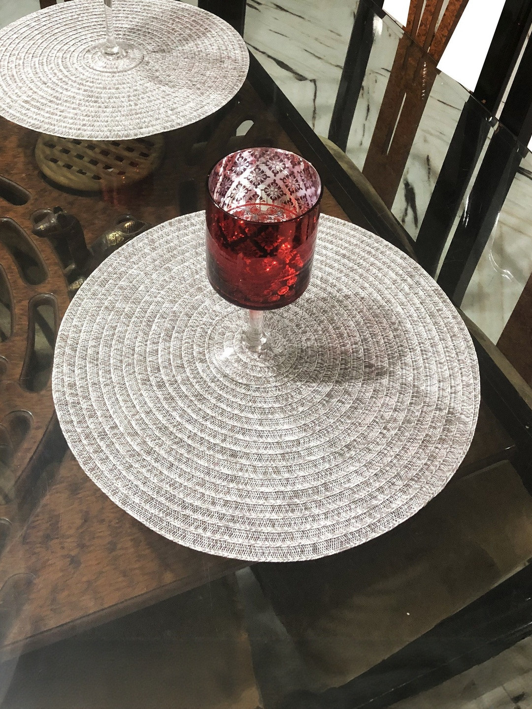 LaVichitra Pack of 2 PVC Round Table Placemat