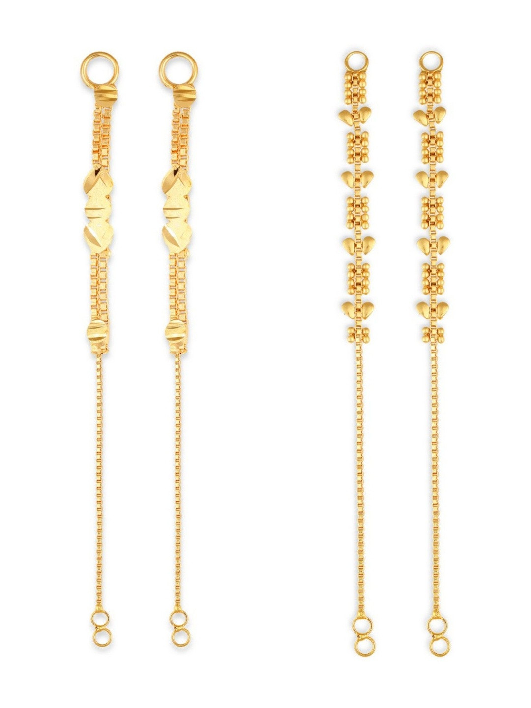 VIVASTRI Women Set of 2 Gold-Plated Alloy Earrings Chain