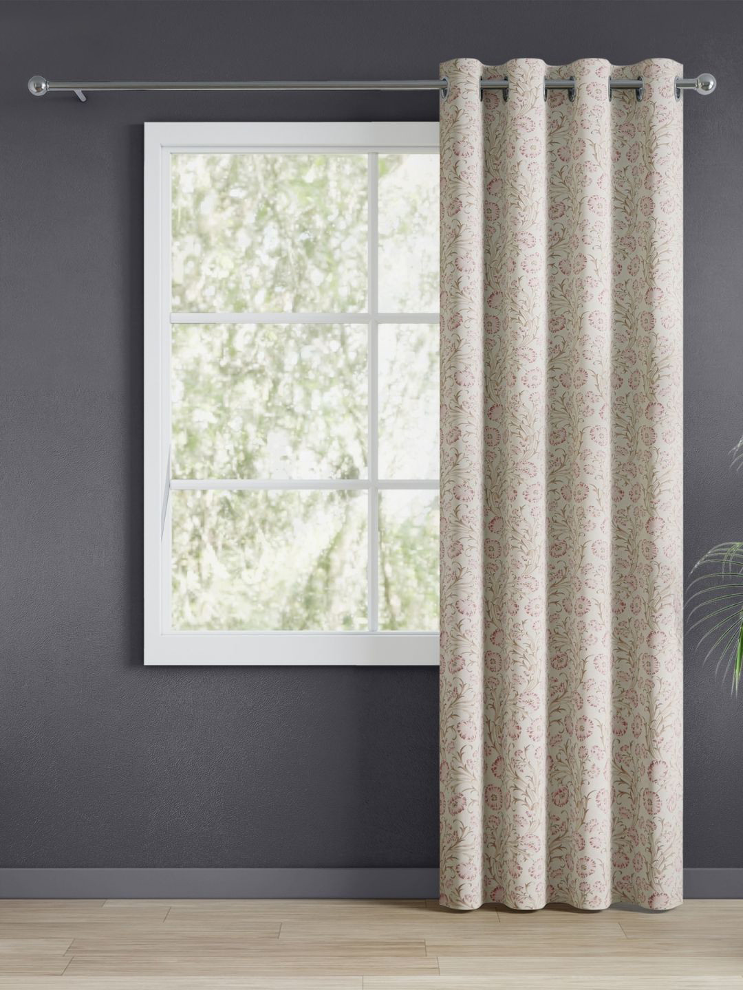 haus & kinder Signature Blush Garden Pink Printed Room Darkening Door Curtain