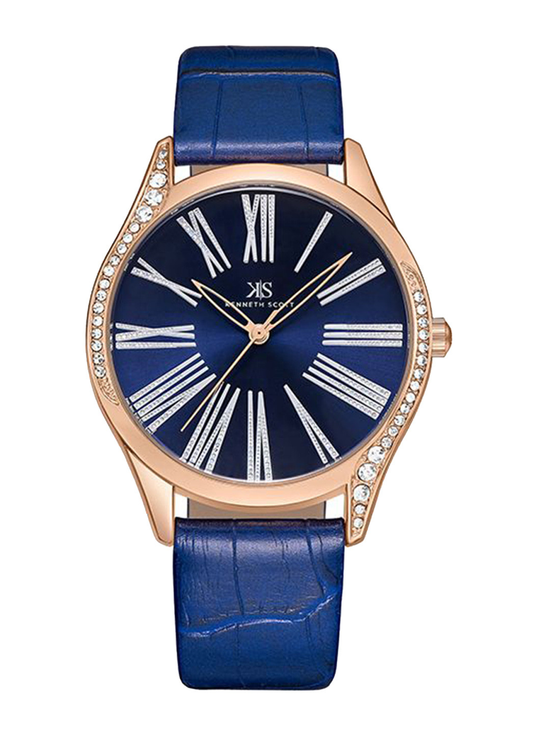 KENNETH SCOTT Women Embellished Dial & Textured Straps Analogue Watch K23534-RLNN