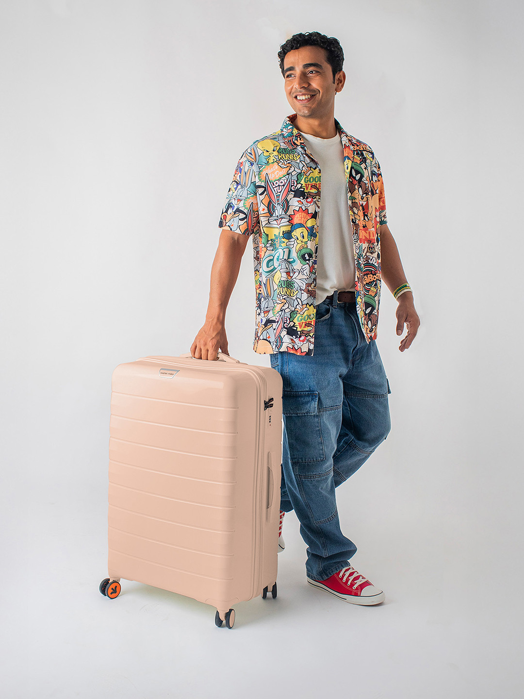 Nasher Miles Vienna Polypropylene Large Peach Trolley Bag - 28 Inch (75 cm)