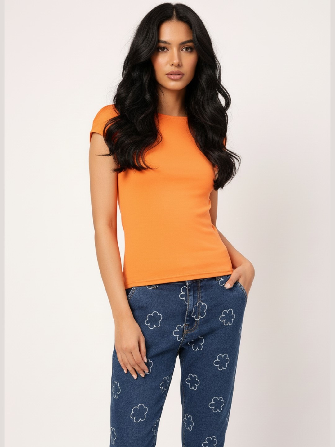 DressBerry Fancy Fusion Open Back Extended Sleeves Top