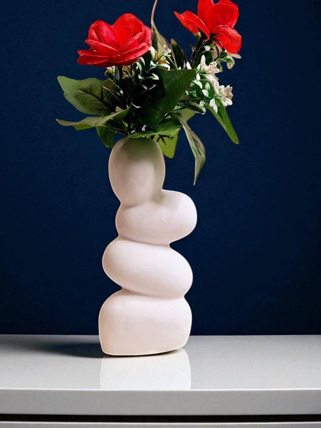 Eleven To Eleven Decor White Ceramic Regular Vase
