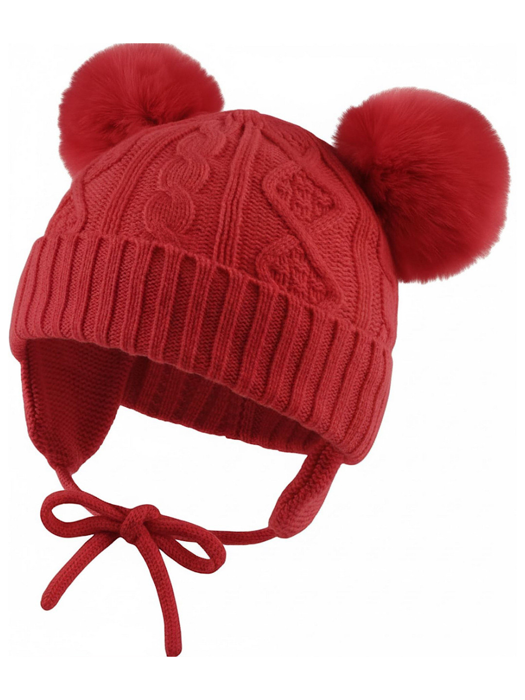 Infispace Kids Self Design Woolen Beanie with Fur Inside