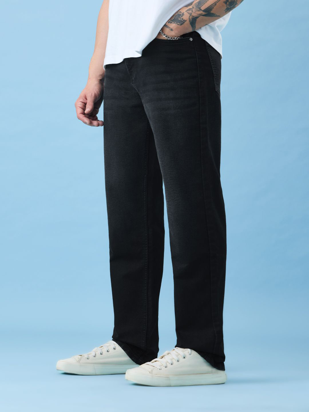 The Souled Store Men Celestial Straight Fit Mid-Rise Denim Jeans