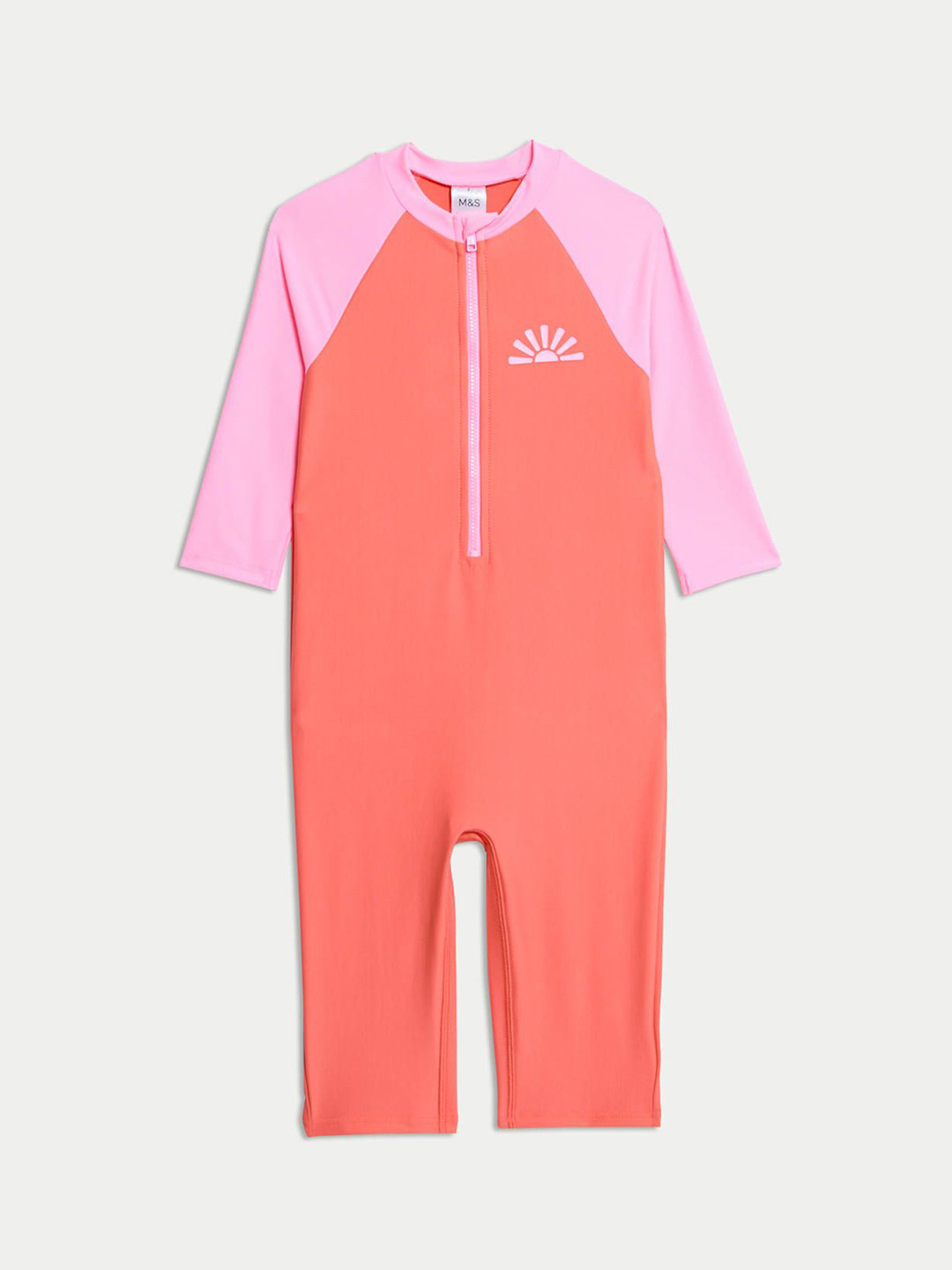 Marks & Spencer Girls Colourblocked Long Sleeves Swimsuit