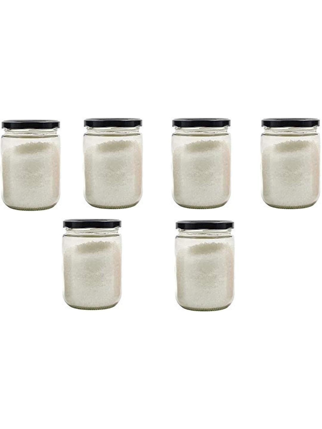 1ST TIME Set of 6 Floral Transparent Glass Twist Lock Jar
