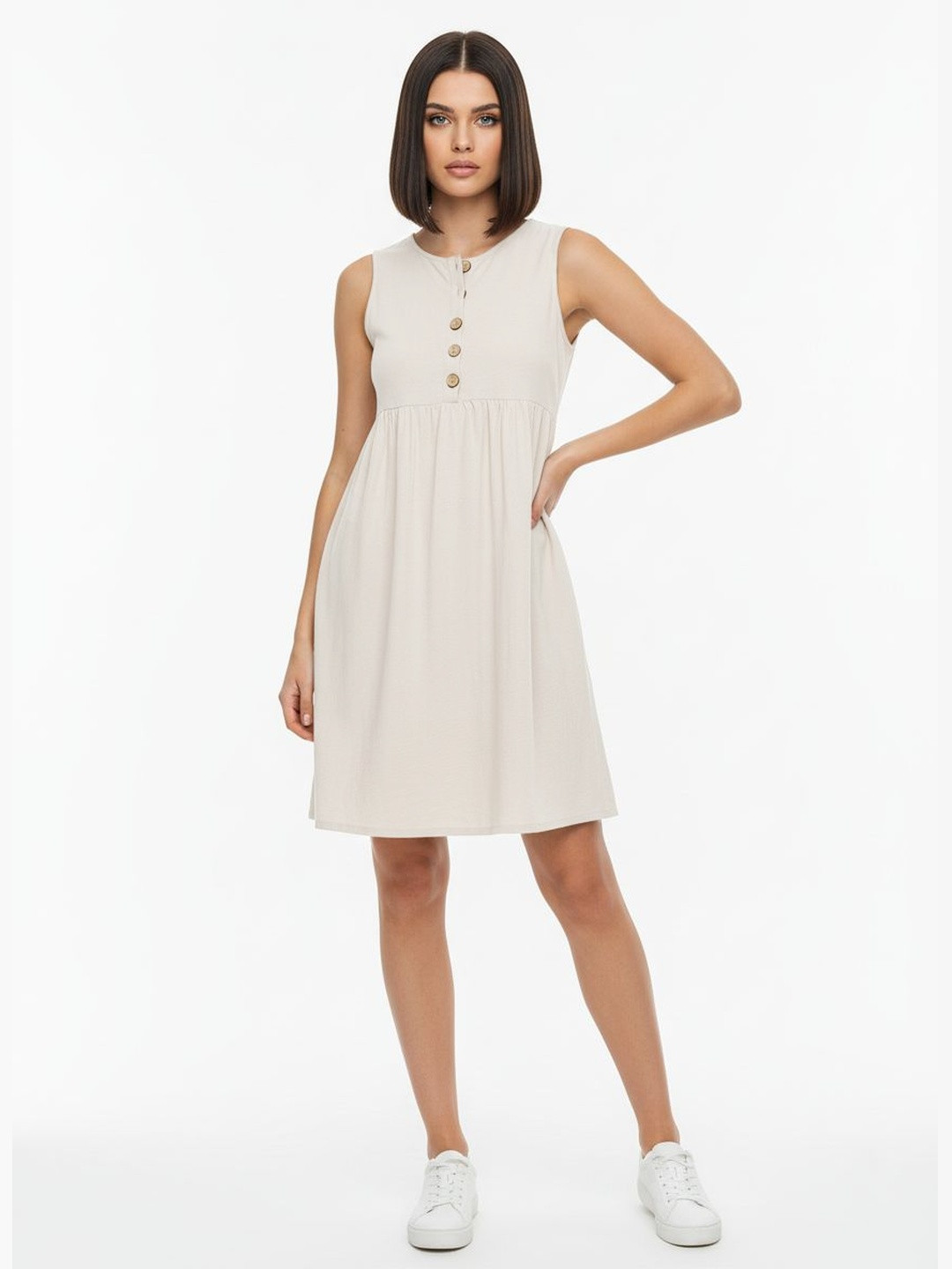 DressBerry Gathered Detail Knee Length Empire Dress