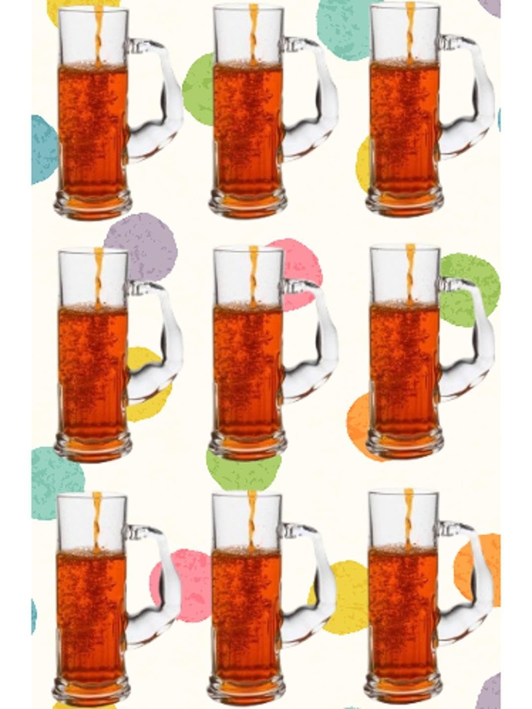 1ST TIME  Set Of 9 Transparent 600 Ml Glass Bar Glass