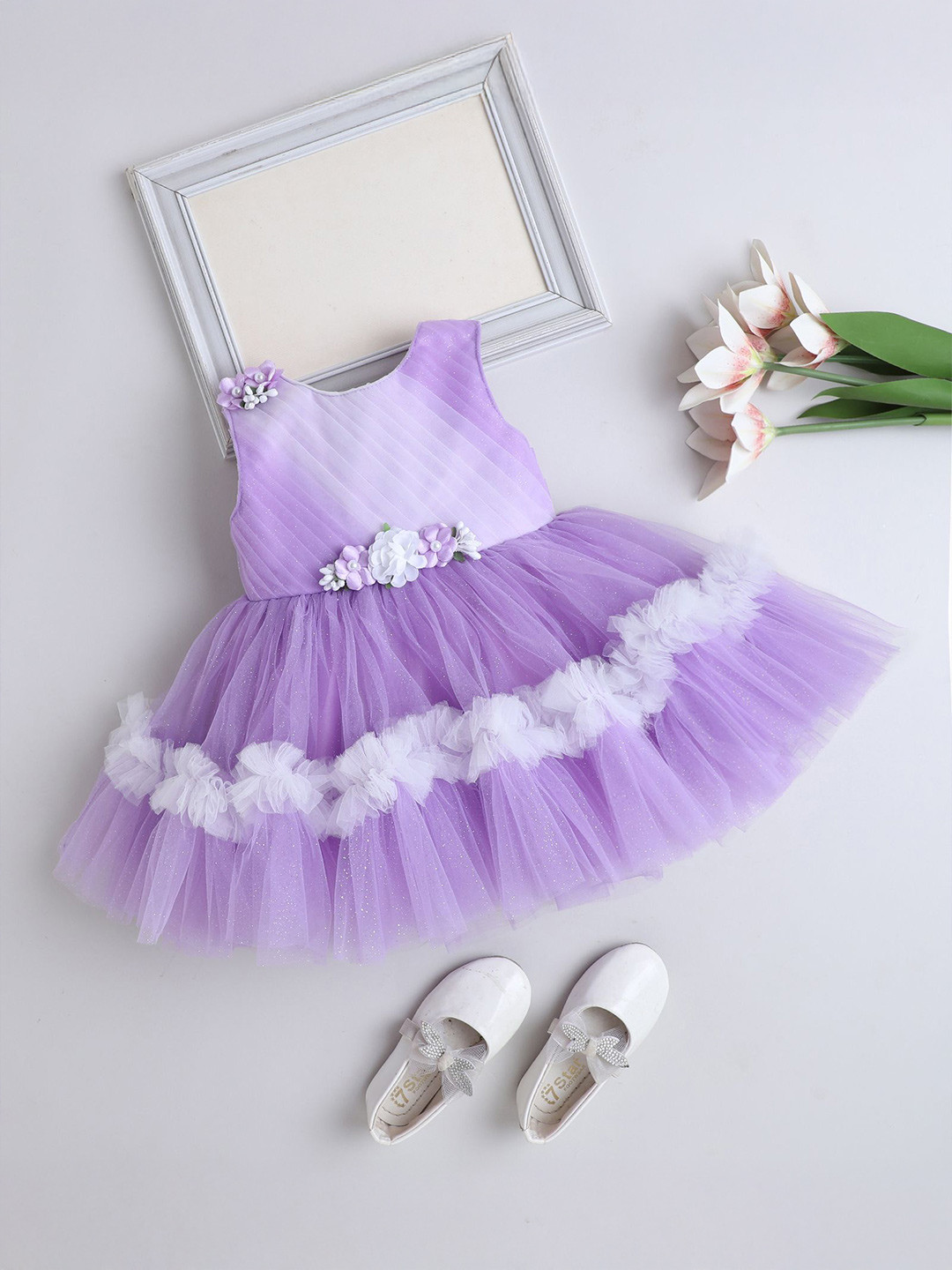 The Magic Wand Girls Gathered or Pleated Fit & Flare Knee Length Dress