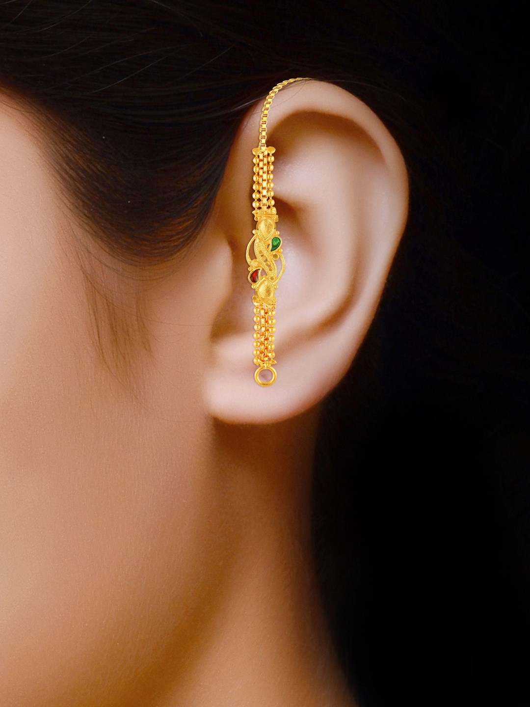 VIVASTRI Gold-Plated Contemporary Earchain