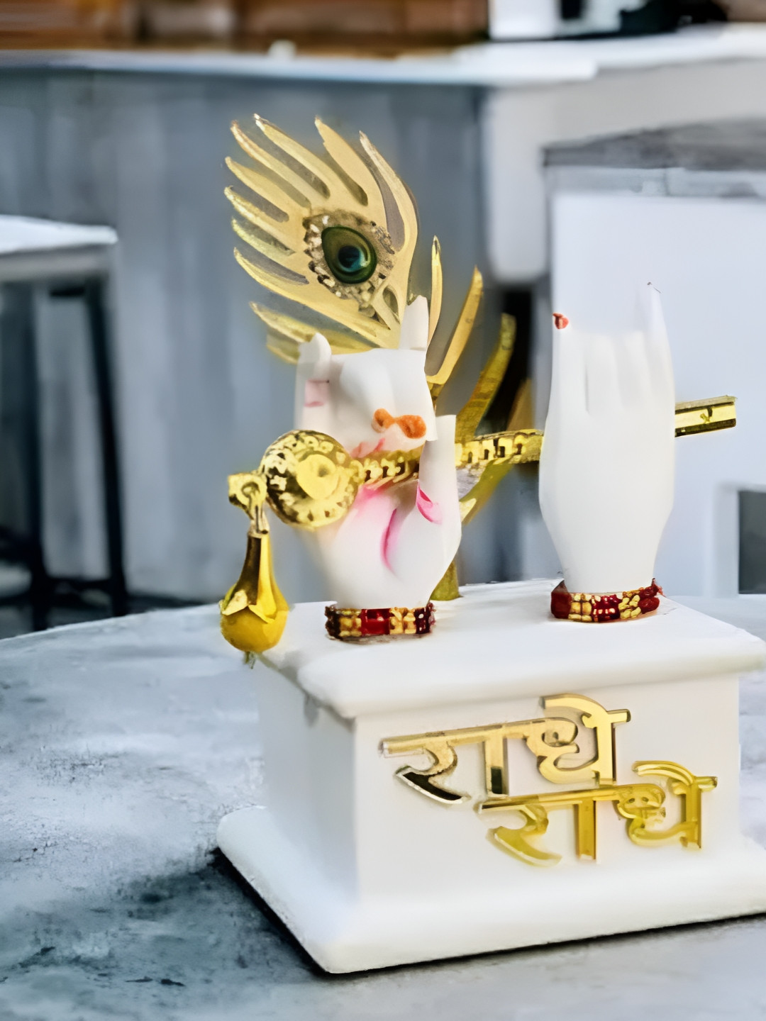 THE SACRED GIFTS White And Gold Toned Religious Idol Showpiece