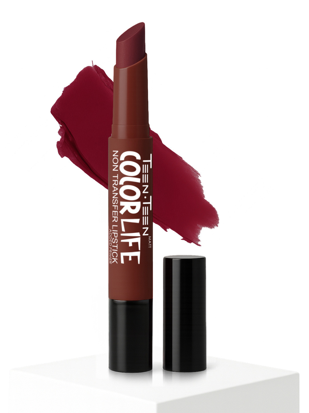 TEEN TEEN COSMETICS Color Life Long Lasting Matte Lipstick With Primer- 2g - Brick Wine 06