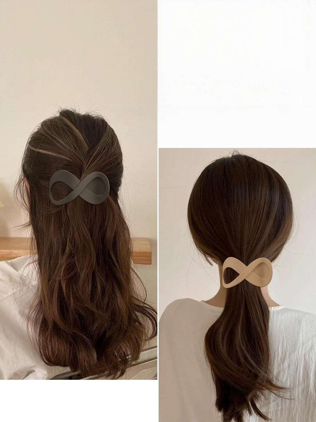 DIVASTRI Women Set of 2 Matte Finish Infinity Design Hair Claw Clip