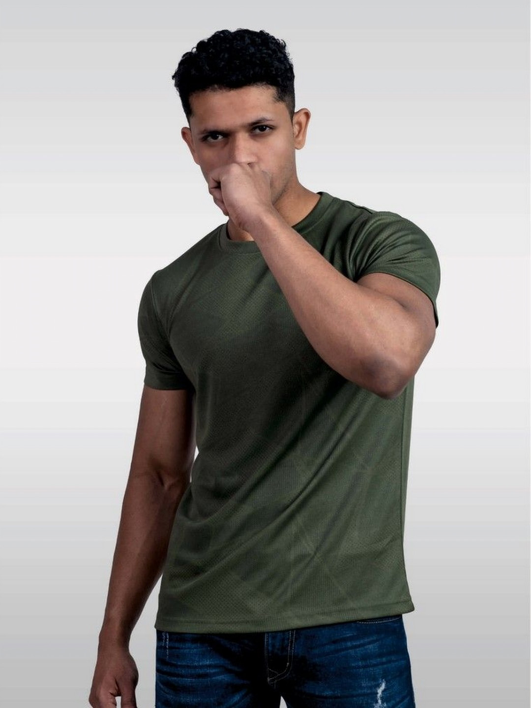 LYNX Men Polyester Fit Crew T-Shirt