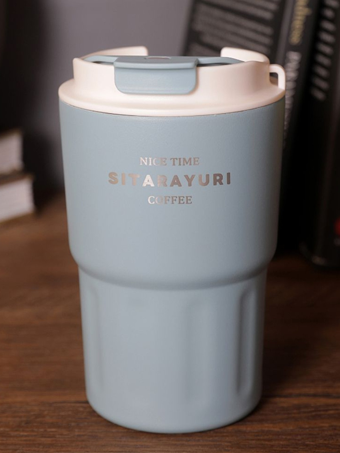 AARVI DECOR STUDIO Blue & Silver-Toned Stainless Steel Airtight Water Bottle 360 ml