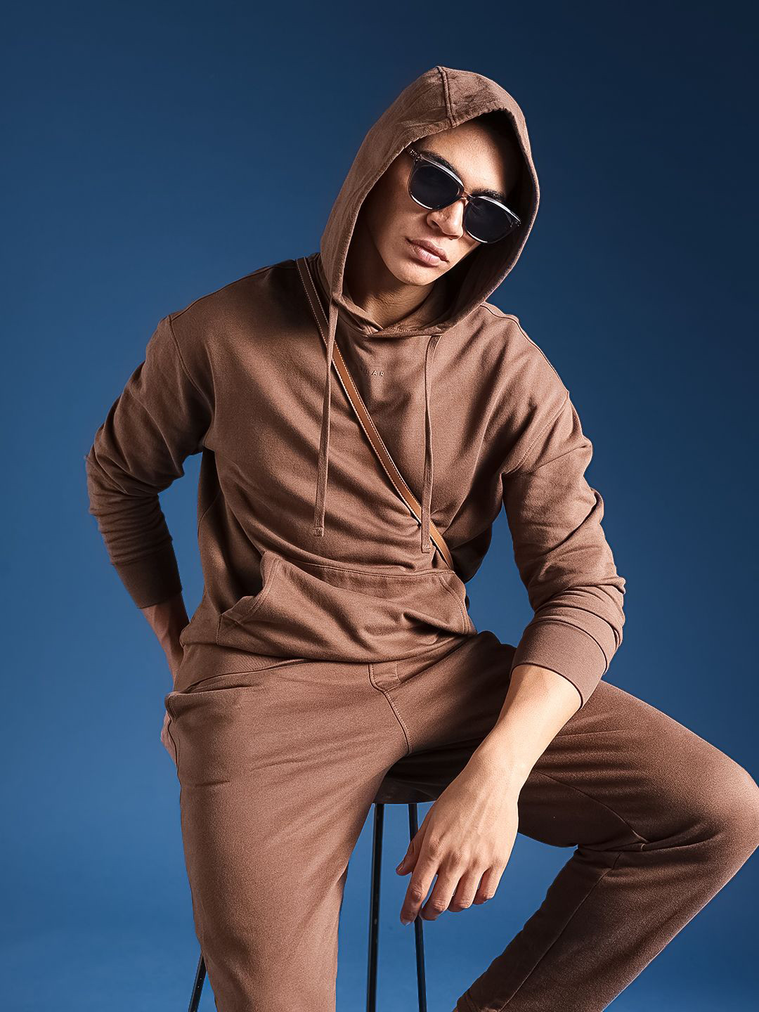 THE BEAR HOUSE Men Solid Cotton Relaxed Fit Hoodie