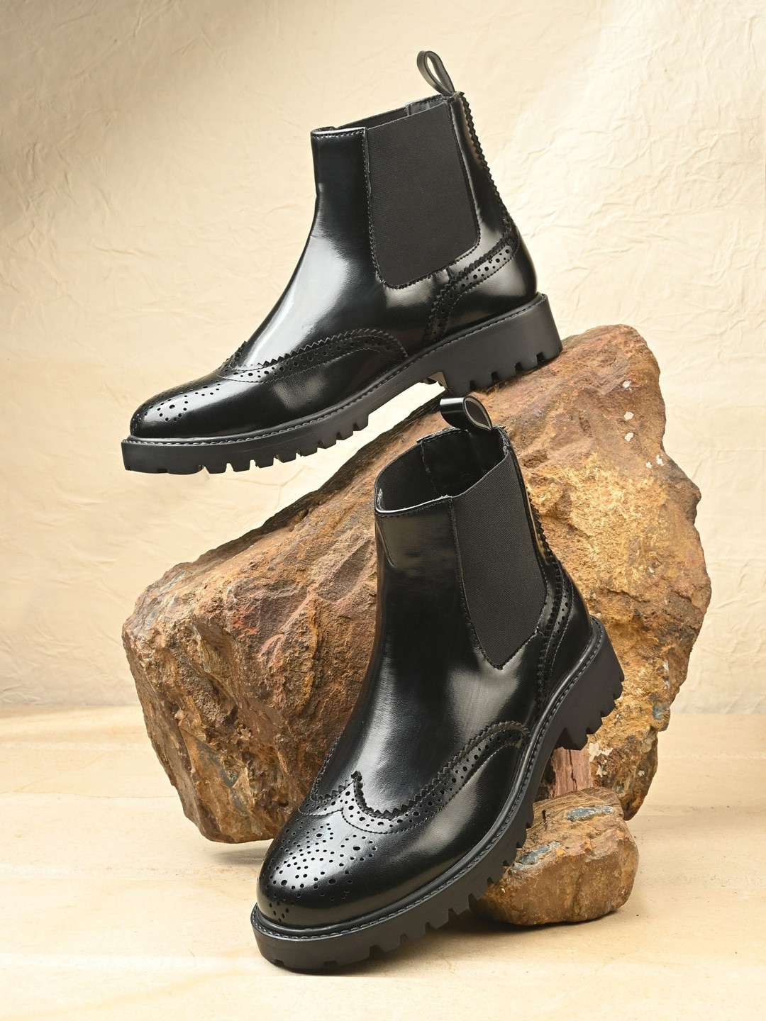 DressBerry Women Trendy Black Stylish Casual Chelsea Boots