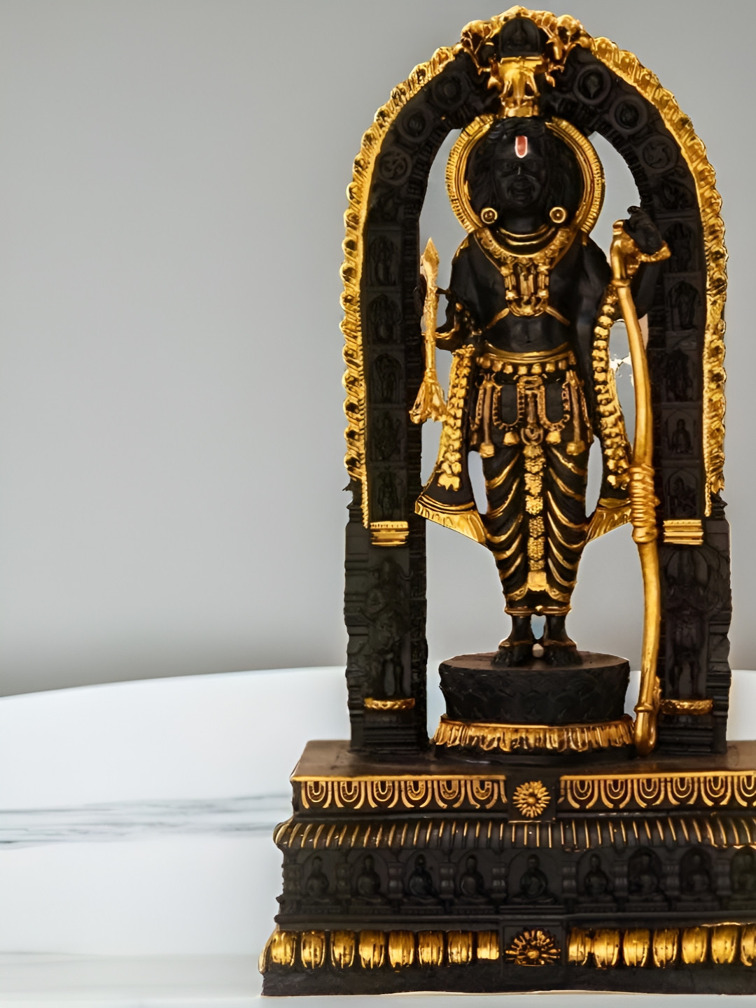 MISS PEACH Gold-Toned And Black Religious Idol Showpiece