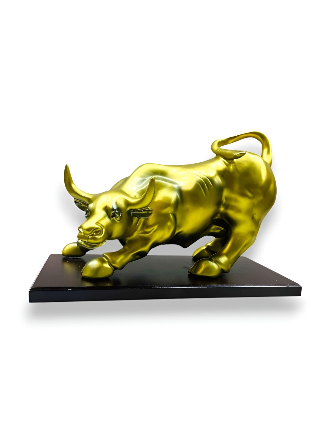 AUGEN Bronze-Toned & Black Bull Figurine Showpiece