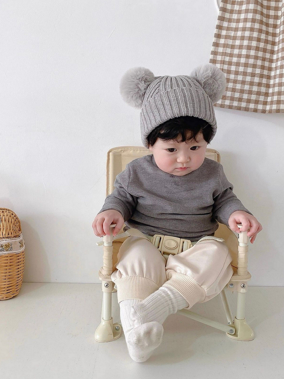 Infispace Kids Knitted Winter Beanie Hat with Pom Pom