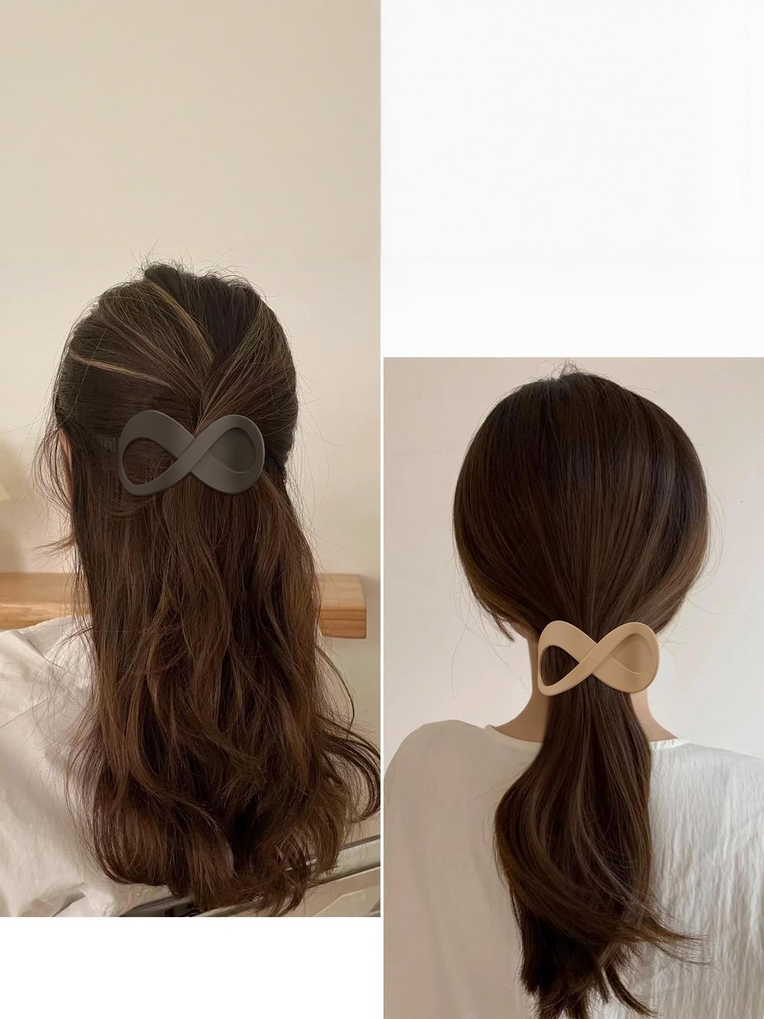 DIVASTRI Women Set of 2 Matte Finish Infinity Design Hair Claw Clips