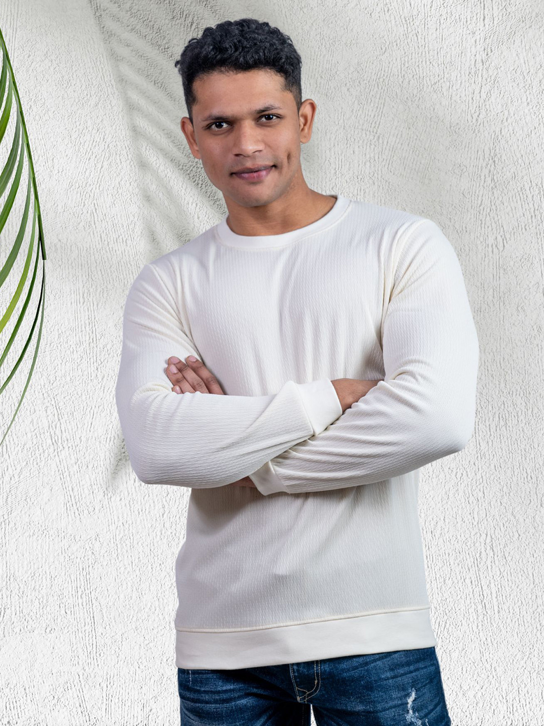 LYNX Men Solid Round Neck Long Sleeves Cotton Pullover Sweatshirt